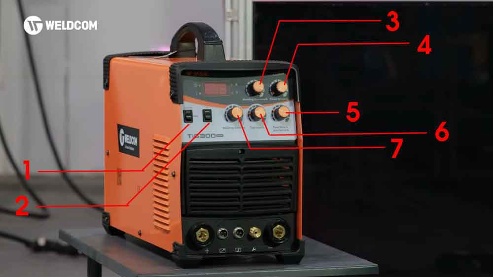 Các bộ phận giúp điều chỉnh máy hàn TIG nhôm